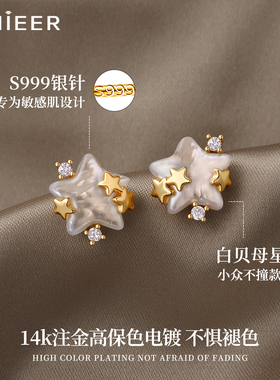 Lnieer999银针星星耳钉女