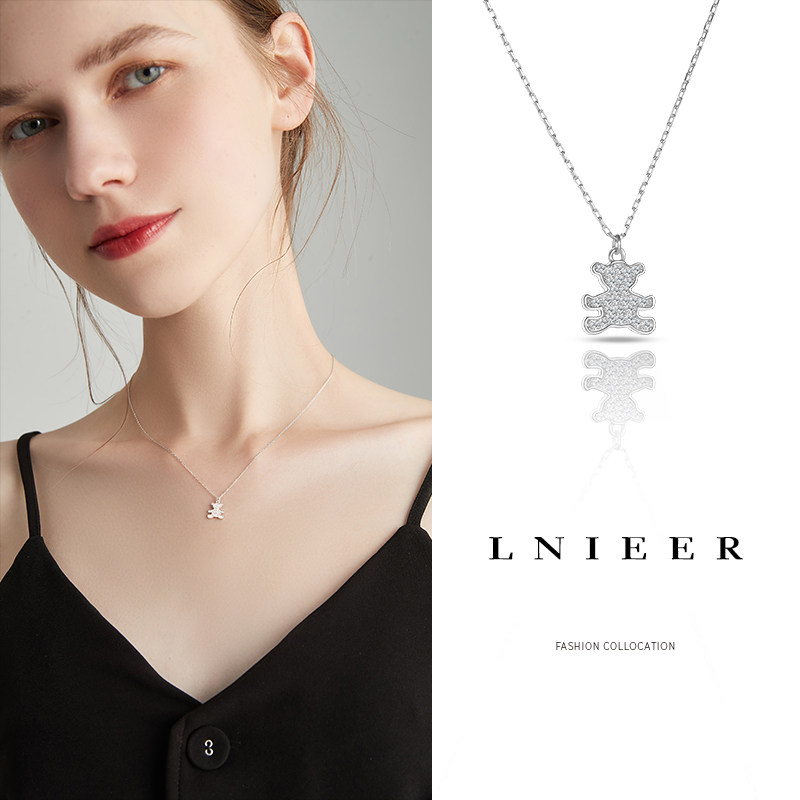 925纯银可爱小熊夏季新款锁骨链 lnieer项链