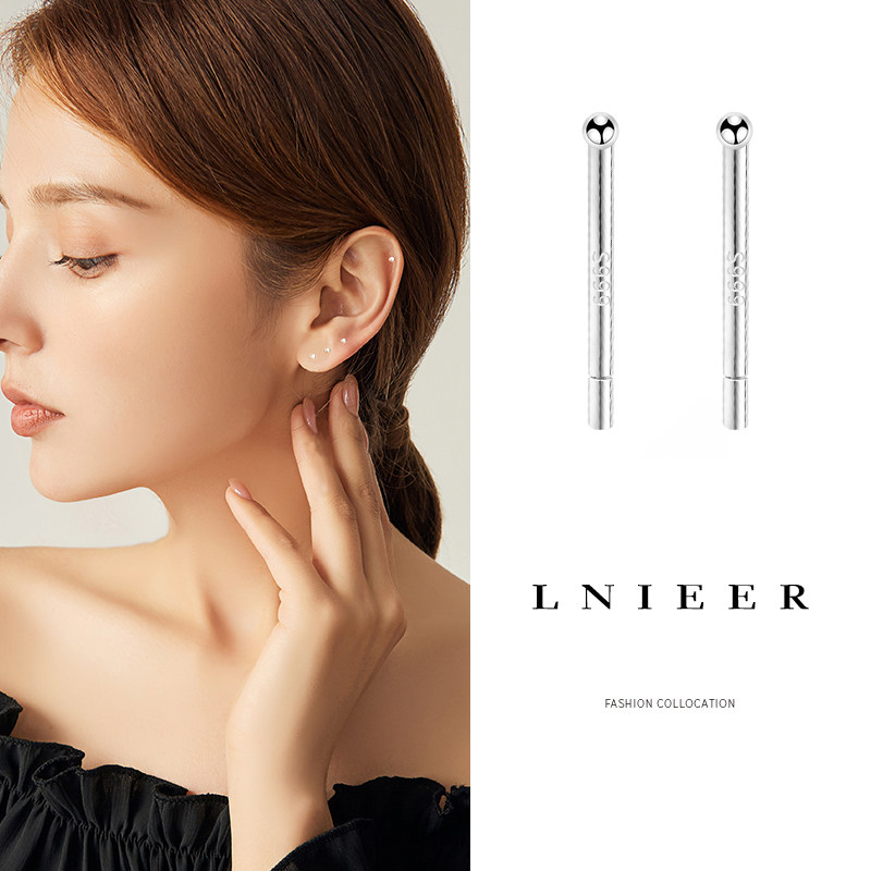 999女养耳洞耳棒足银男纯银耳钉 lnieer耳钉