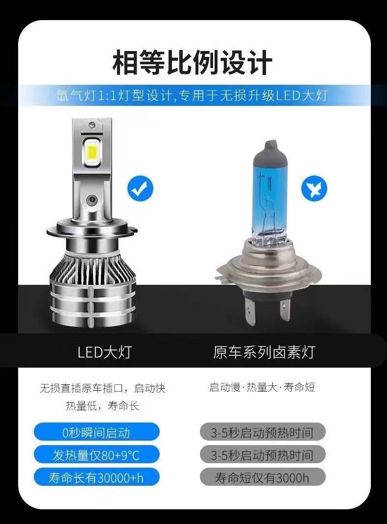 大众宝来LED大灯泡捷达朗逸高尔夫7凌渡迈速腾POLO改装近远光升级