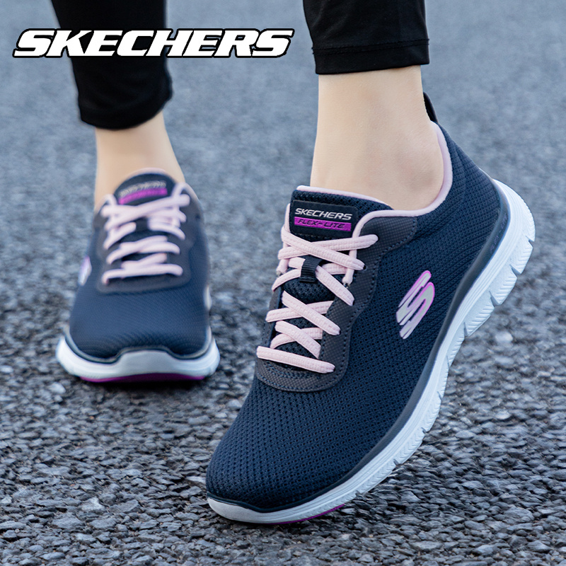 skechers斯凯奇跑步鞋女透气休闲鞋女鞋官方旗舰店轻便缓震运动鞋-图1