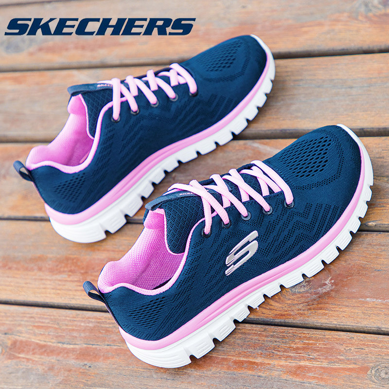 skechers秋季透气跑步鞋新款十女鞋 skechers双木跑步鞋