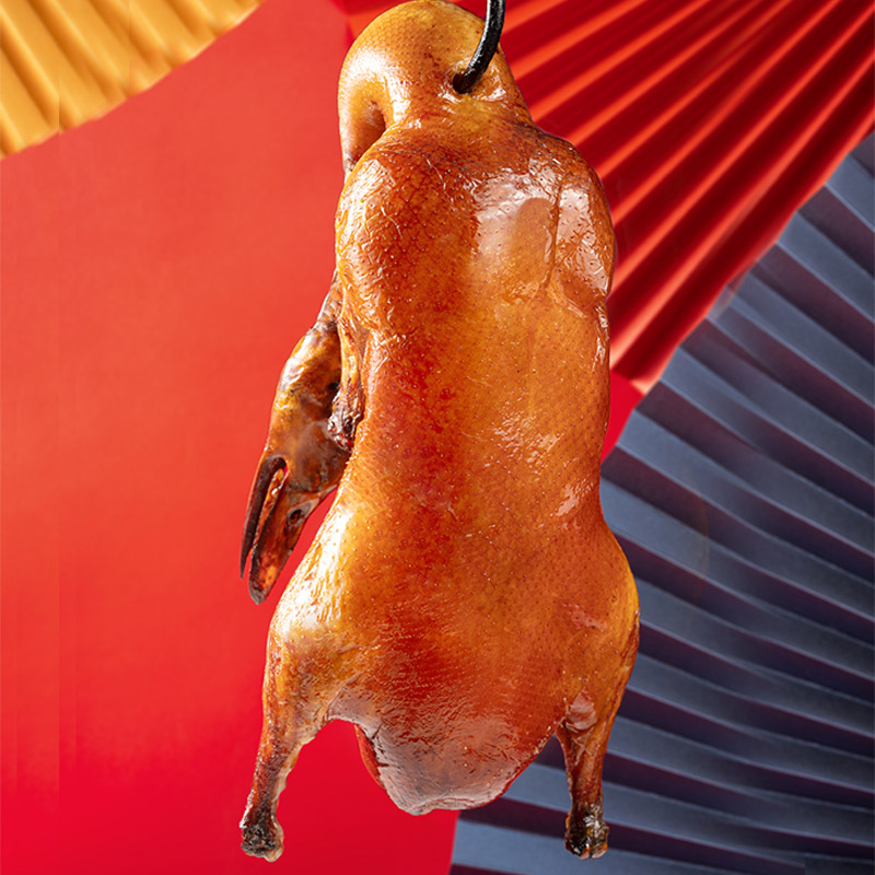 御食园北京烤鸭1120g即食烤鸭熟食整只含甜面酱荷叶饼礼品套装-图0