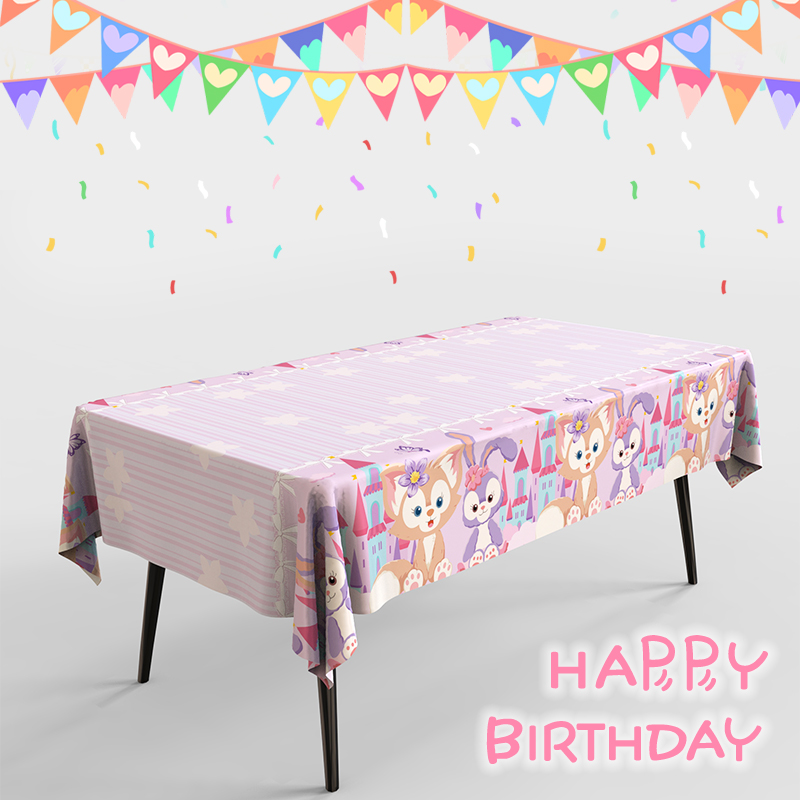 生日蛋糕餐盘甜品台摆盘一次性派对纸盘餐具野餐彩色碟拉旗桌布-图0