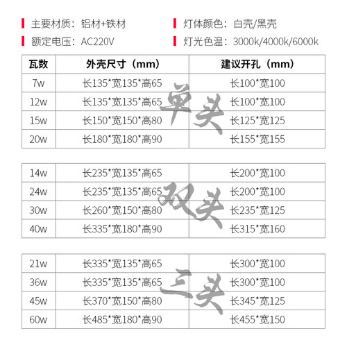 led格栅灯单双头筒射灯长方形网格吊顶嵌入式家用商用店铺斗胆灯-图1