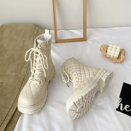 Martens, модные демисезонные утепленные ретро короткие сапоги в английском стиле, популярно в интернете, коллекция 2022, в британском стиле, визуально стройнят