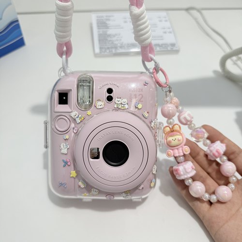 拍立得mini12/11迷你SE保护壳卡通挂绳配件适用富士相机的保护套 - 图1