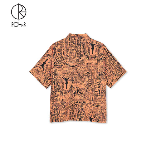 Polar Skate Co Bowling Shirt Exist夏季新品满印街头短袖衬衫男 - 图0