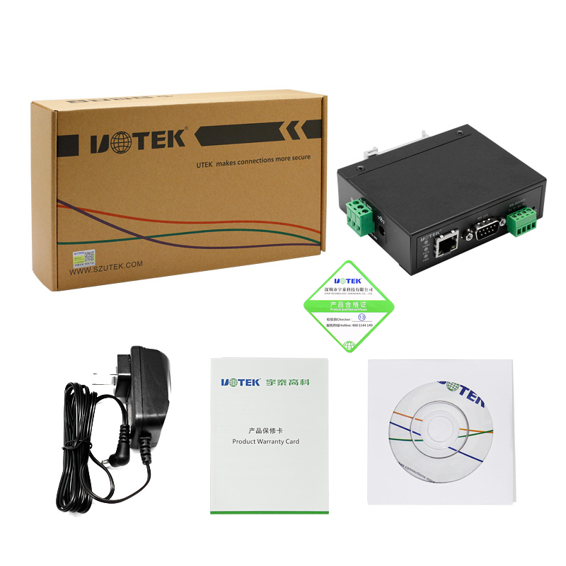宇泰(UTEK)100M 1口TCP/IP转RS232/485/422 UT-6001B串口服务器-图3