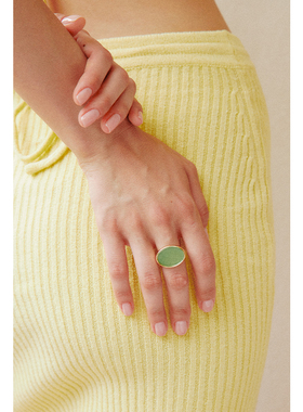 CHEZLOOPS粉玉绿东陵蜜语戒指