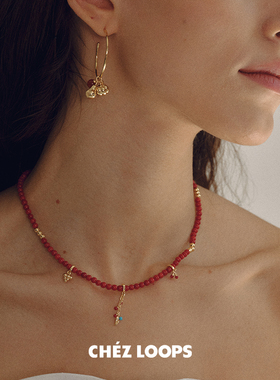 南瓜梨香红玛瑙项链女叠戴毛衣链