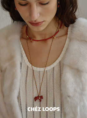 CHEZ LOOPS旷野热情奔跑小马项链 原创锆石秋冬长款毛衣链圣诞礼