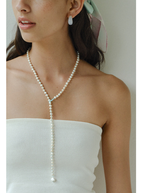 CHEZ LOOPS波浪贝壳项链 原创小众设计珍珠手工陶瓷吊坠生日礼物