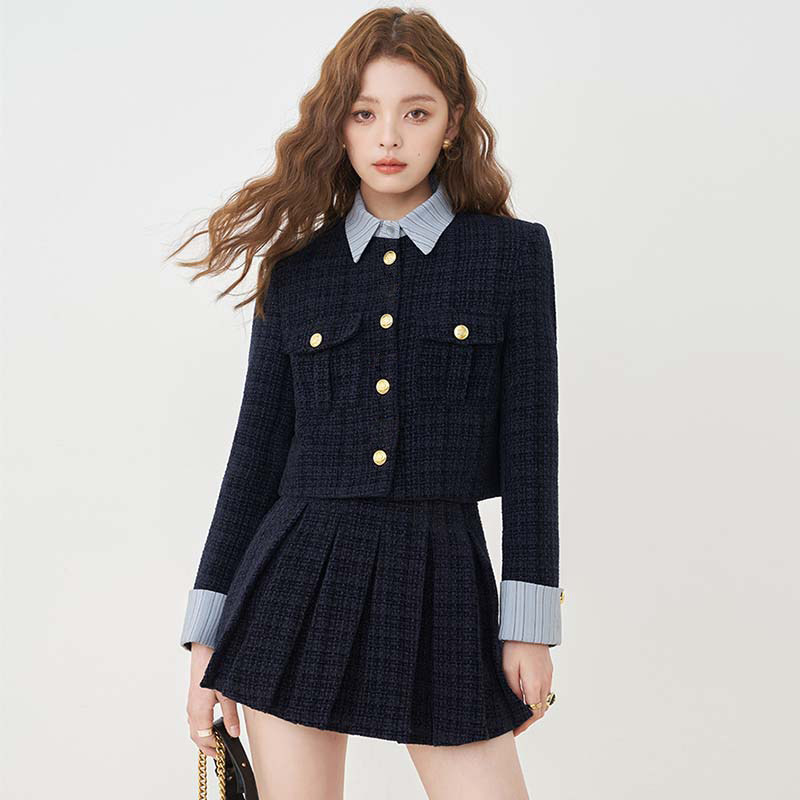 有里布2026春季新款女小香风两件套小个子裙子女主穿搭套装D3254,淘宝优惠券,粉丝福利购,淘宝优惠卷