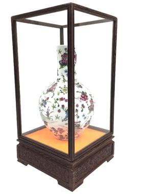 玻璃罩 红木展示柜 佛像罩子竖款防尘罩 鸡翅木宝笼18-30可定制