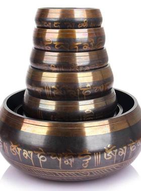 铜磬钵盂佛家道家法器佛音钵盂颂钵音钵碗家用供奉铜罄冥想钵静心