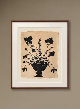中古风艺术覆古装饰画高级感黑白文艺格调壁画客厅书房卧室民宿画