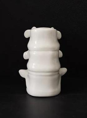 出口外贸捡漏脊椎咖啡杯创意陶瓷水杯 骨骼花瓶摆件