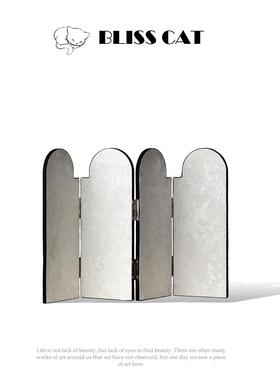 新中式艺术创意小屏风摆件架空层样板房装饰柜高级感设计师装饰品