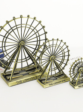 跨境 新款摩天轮摆件 家居饰品景区旅游纪念品工艺品金属建筑模型