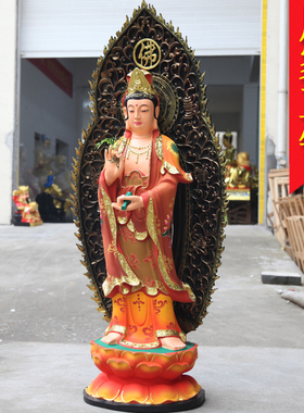 供奉寺庙树脂彩绘观音菩萨佛像