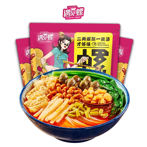 遇见螺柳州螺蛳粉330g*3包广西特产螺狮粉速食螺丝粉方便面酸辣粉 - 图1