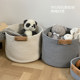 LOFT cotton rope imitation leather handles Japanese style desktop storage basket