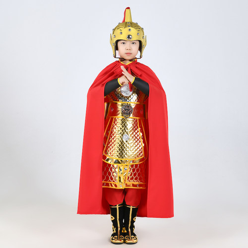 儿童成人将军表演服古代士兵铠甲花木兰满江红岳飞战袍盔甲演出服 - 图1