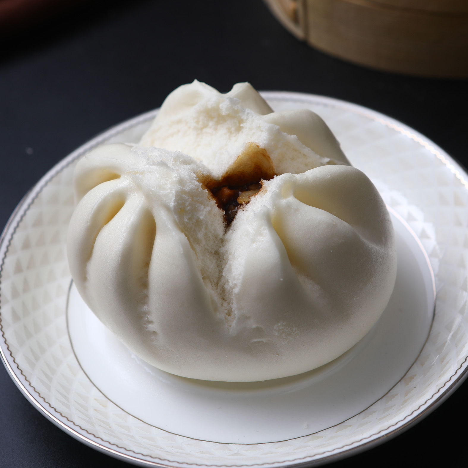 广式早餐笑口叉烧包开口叉冷冻速食面点面食半成品早茶点心360g - 图1