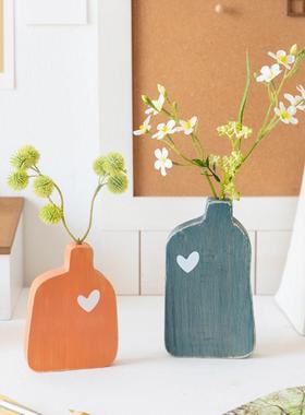 阿楹 ins春夏假花书架多巴胺日式木柜办公治愈小摆件洞洞板装饰品