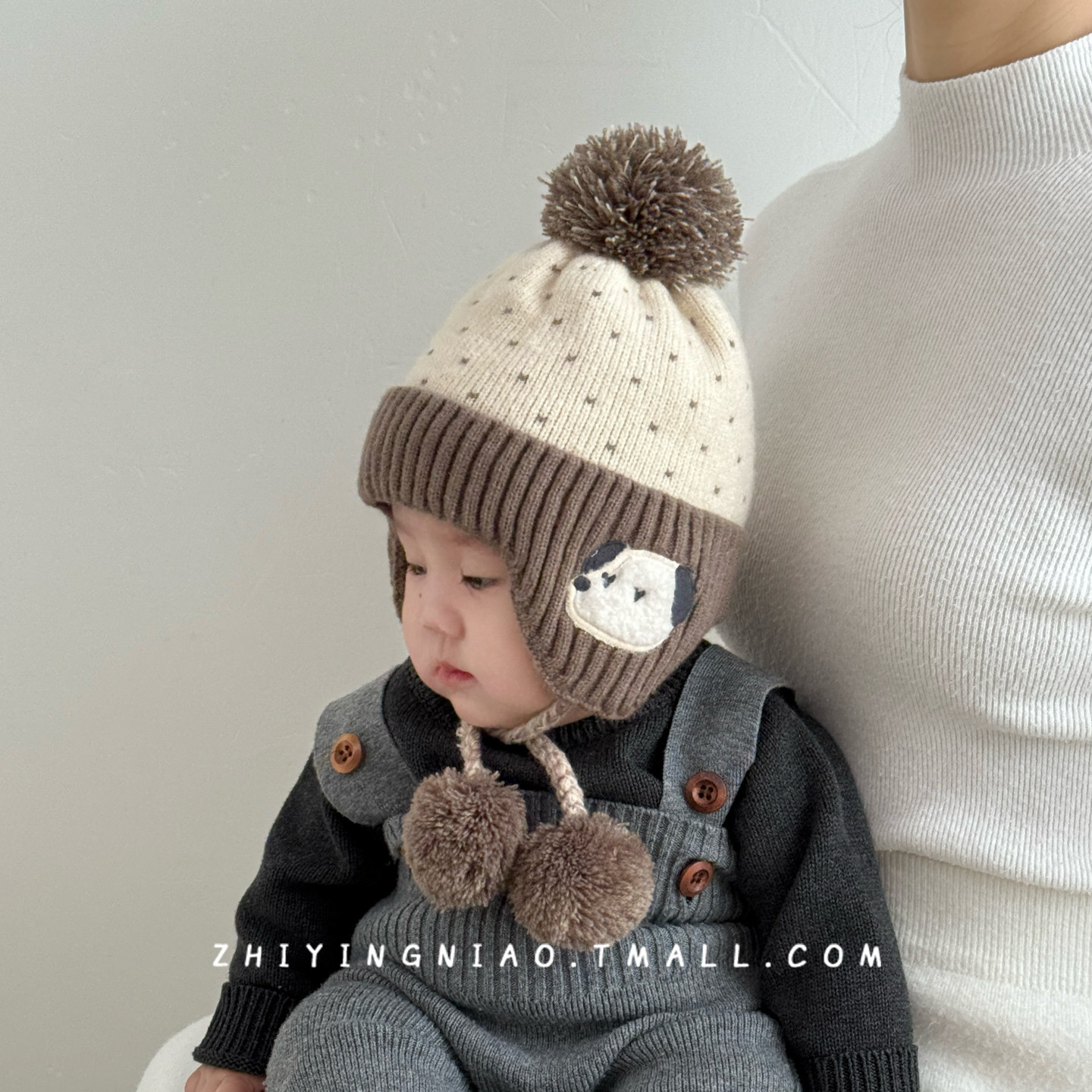 婴儿帽子秋冬季宝宝毛线帽可爱超萌婴幼儿加厚保暖男童女童护耳帽,淘宝优惠券,粉丝福利购,淘宝优惠卷