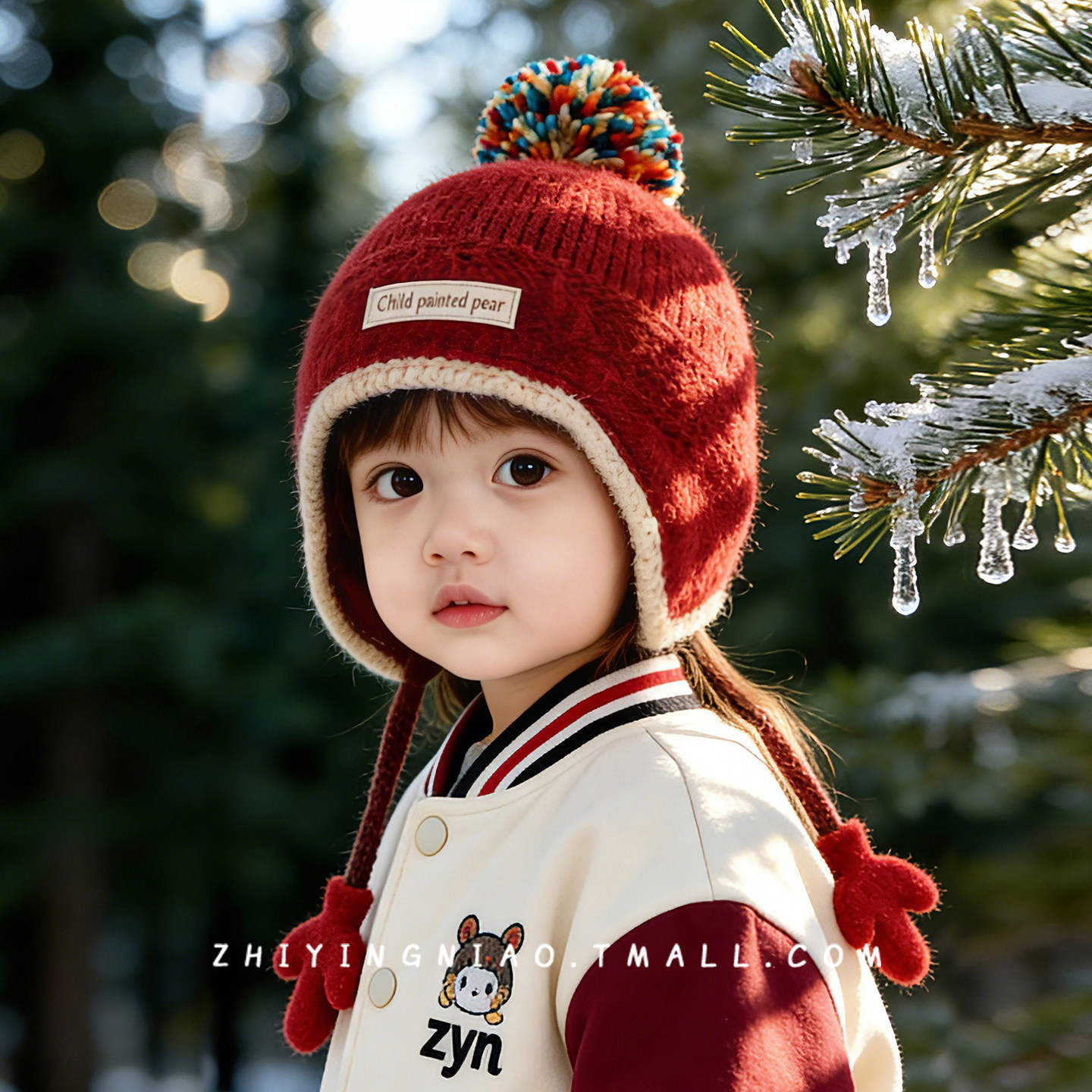 儿童帽子冬季韩版男孩针织套头帽保暖女童宝宝外出防风护耳毛线帽,淘宝优惠券,粉丝福利购,淘宝优惠卷