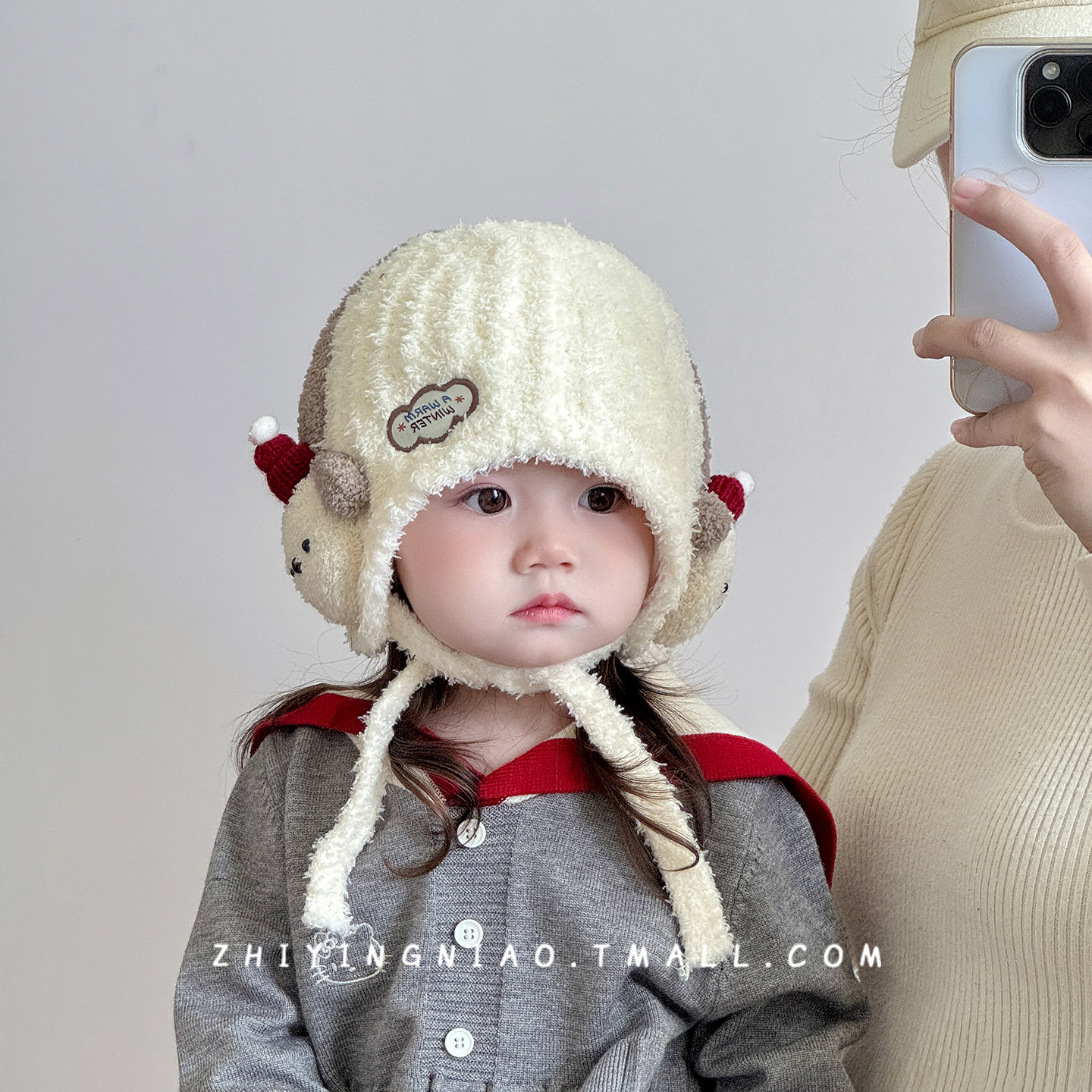 儿童帽子秋冬季宝宝毛线帽可爱超萌护耳帽加厚保暖防风女童针织帽,淘宝优惠券,粉丝福利购,淘宝优惠卷