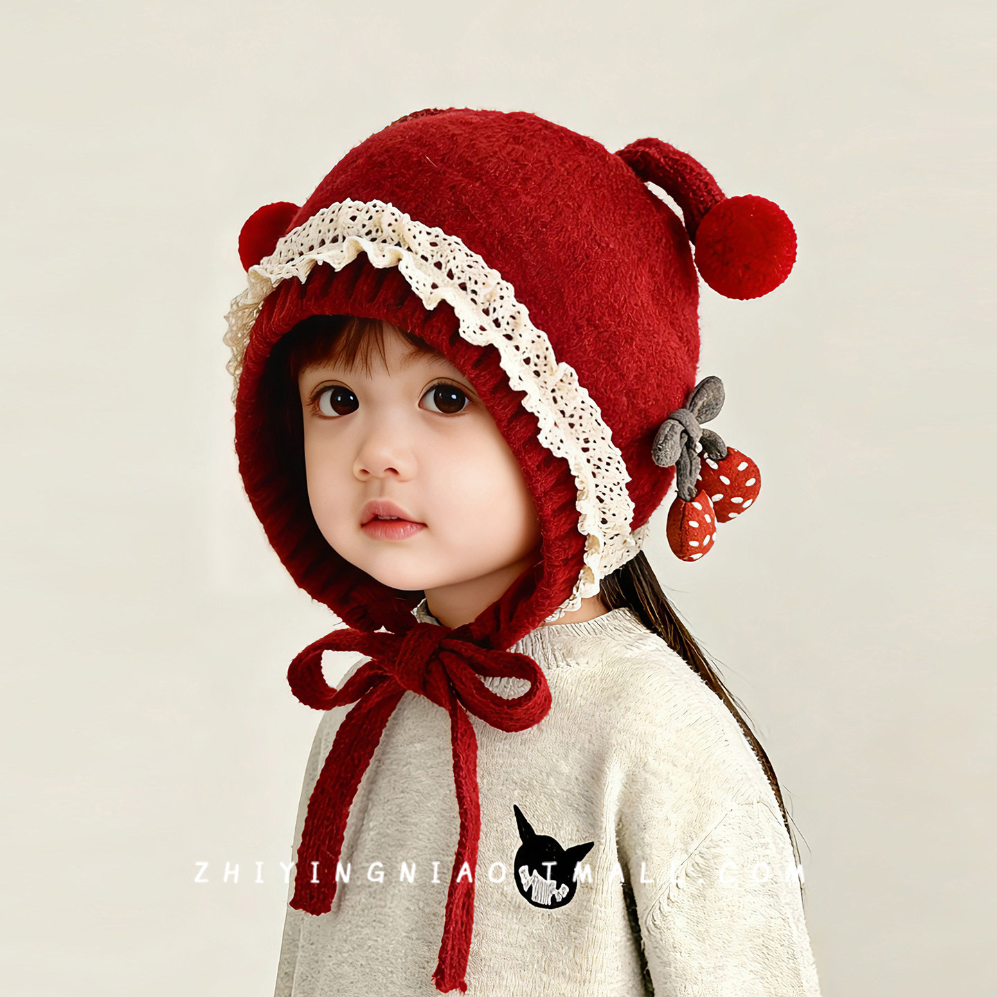 儿童帽子冬季韩版女孩护耳帽可爱超萌精灵帽外出保暖女宝宝毛线帽,淘宝优惠券,粉丝福利购,淘宝优惠卷