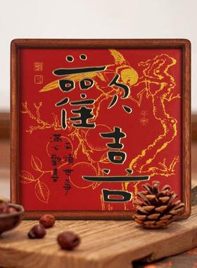 欢喜铜雕画桌面创意摆件装饰画