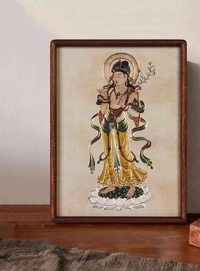 《观音菩萨》铜雕画桌面佛像摆台