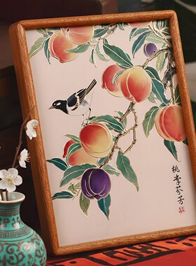 非遗铜雕画《桃李芬芳》摆件装饰