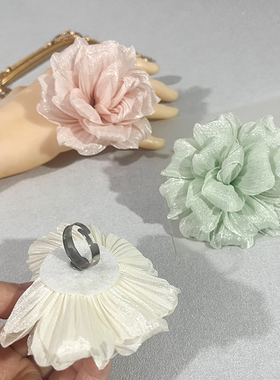 舞蹈表演仙女风手指花立体蓬松花朵指花拍摄道具戒指走秀指环