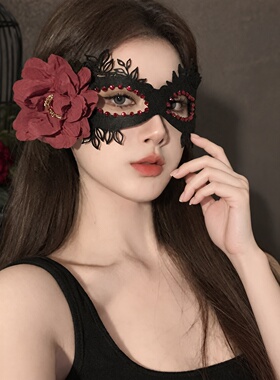 万圣节神秘性感猫cos面具化妆舞会黑色眼罩酒吧派对半脸约会面具
