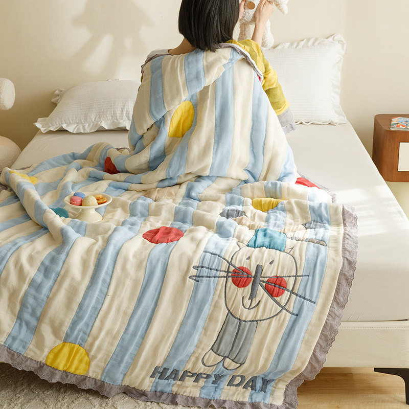 A类纯棉十层纱布儿童泡芙被春秋被空调被夏凉被秋被加厚保暖全棉,淘宝优惠券,粉丝福利购,淘宝优惠卷