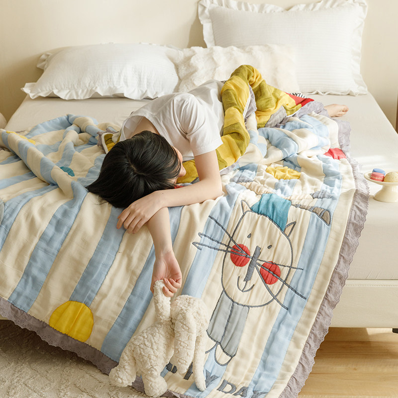 A类纯棉十层纱布儿童泡芙被春秋被空调被夏凉被秋被加厚保暖全棉,淘宝优惠券,粉丝福利购,淘宝优惠卷