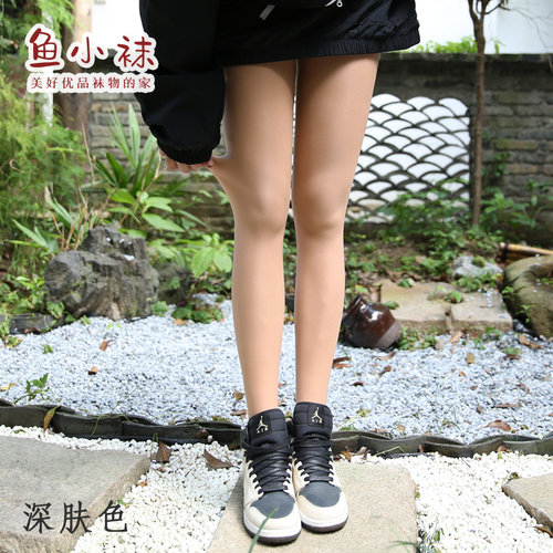 鱼小袜薄款加绒光腿神器冬厚女小个子双层自然裸感连袜打底裤肉色 - 图0