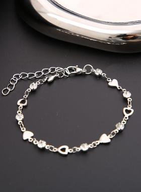 Hollow heart bracelet爱心锆石手链简约高级感ins风镂空心形手链