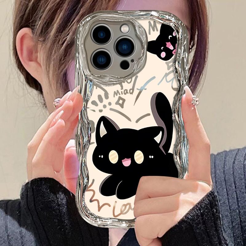 适用IQOO手机壳z1/z3/z5/z7/z8/Z9/z6x小黑猫x手机套i新款vivo防摔软壳硅胶男女款网红全包卡通超薄个性潮