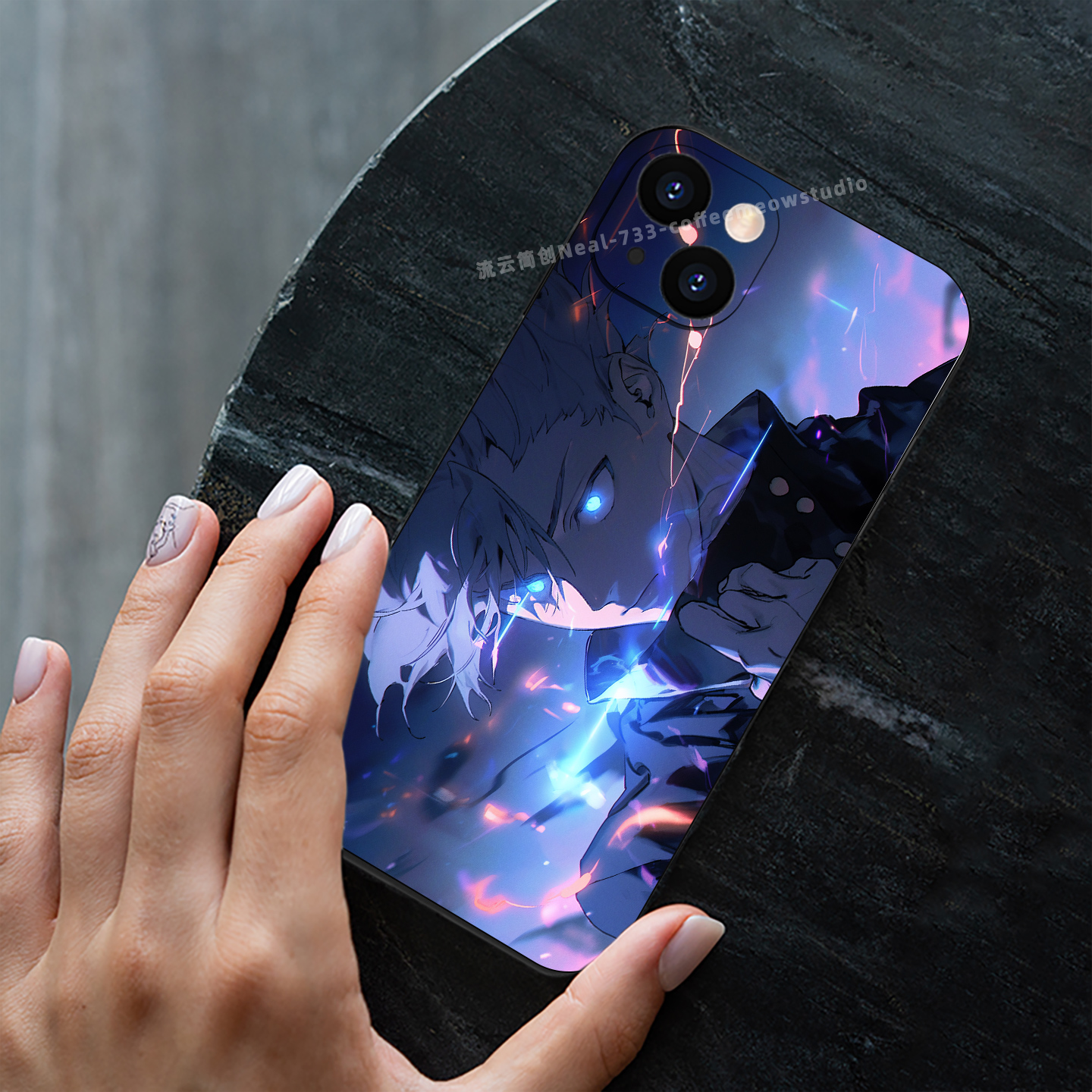 五条悟咒术回战手机壳适用于苹果16小米15华为Air动漫艺术VIVO液态硅胶14红米K80透明OPPO磁吸iPhone17ProMax - 图0