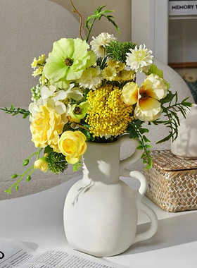 跨境轻奢侘寂风陶瓷花瓶质朴民宿酒店桌面电视柜餐桌家居装饰摆件