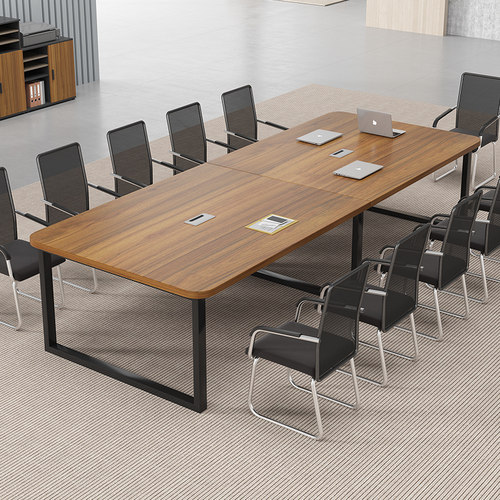 会议桌长桌现代简约会议室长条办公桌洽谈会客桌椅组合长方形桌子 - 图1
