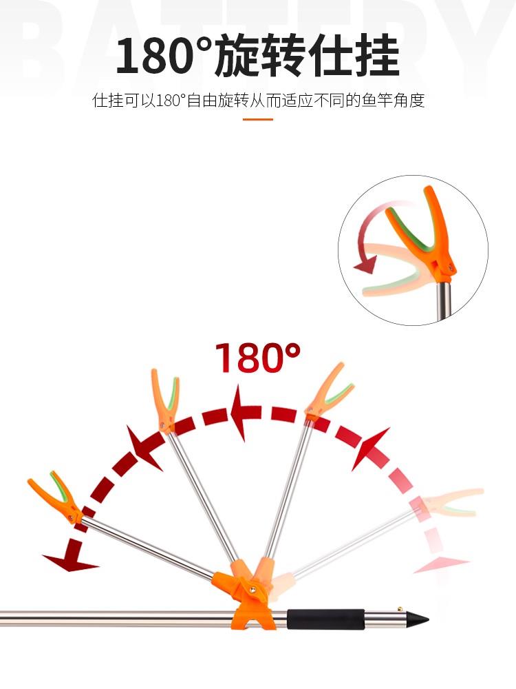 双炮台支架钓箱专用钓椅地插不锈钢双杆双头钓台鱼竿座架钓鱼架杆 - 图1