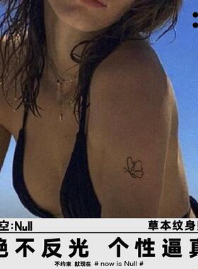 空空null 蝶 草本保持久防水持久果汁蝴蝶纹身贴ins简约锁骨贴