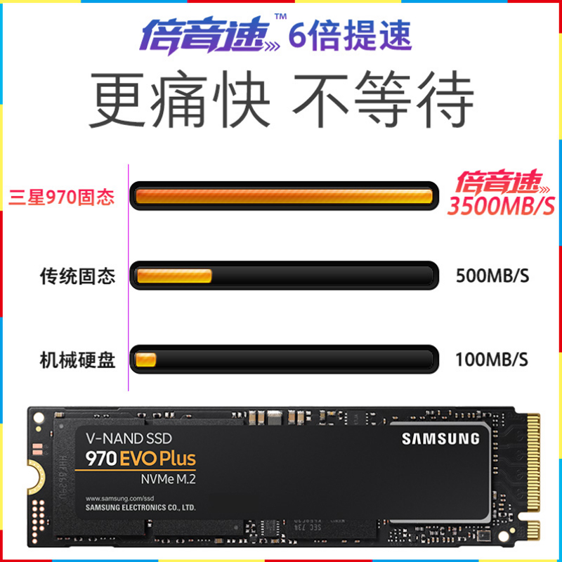 三星980 990PRO 500G/1T/2TB台式机M2笔记本NVME固态硬盘SSD 970-图0